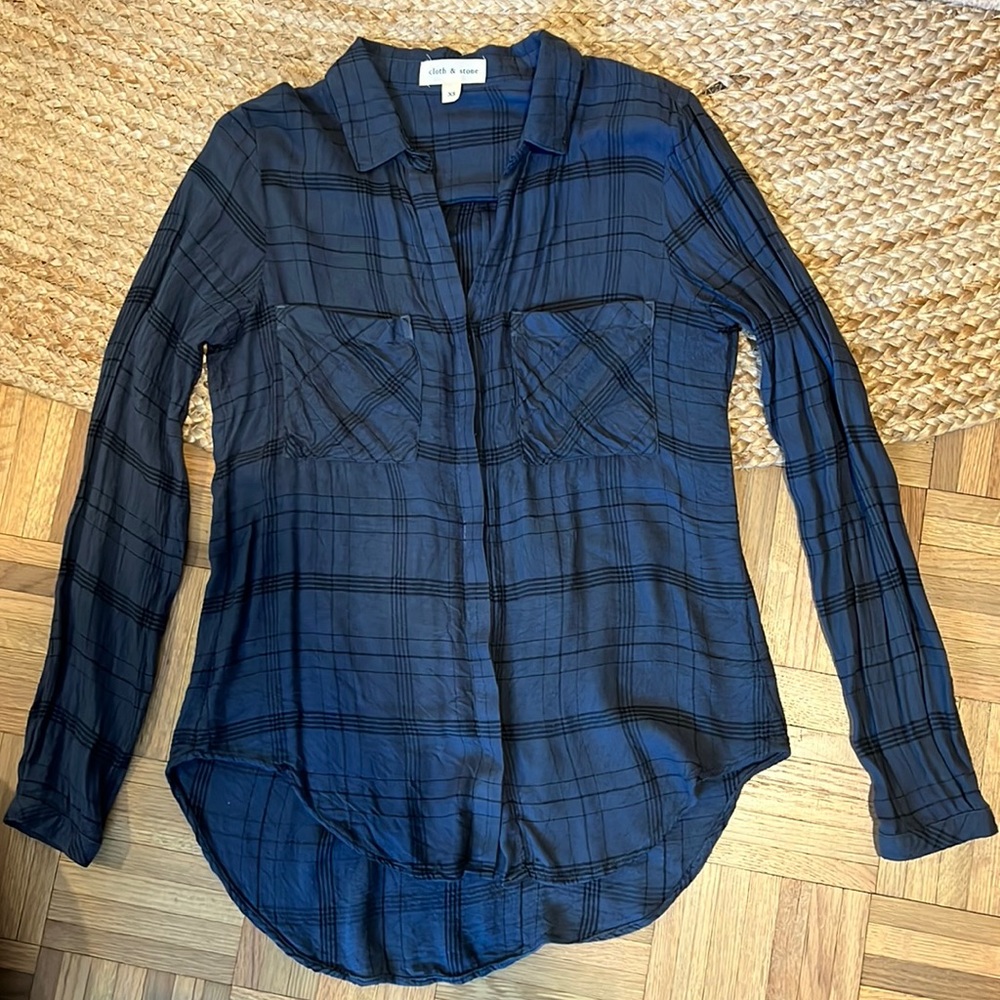 [cloth & stone] light weight flannel, sz XS